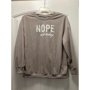 SHEIN Women’s Corduroy Loose Fit Casual Graphic Pullover Sweatshirt Size M Beige